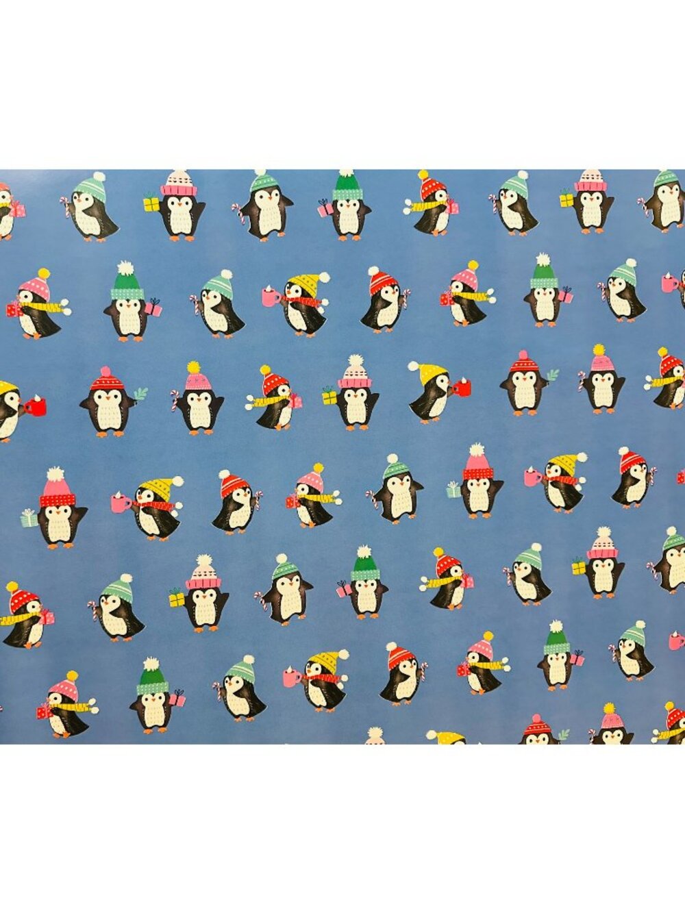 Hallmark Christmas Wrapping Paper Playful Penguins Blue 90 sq ft Roll Holiday